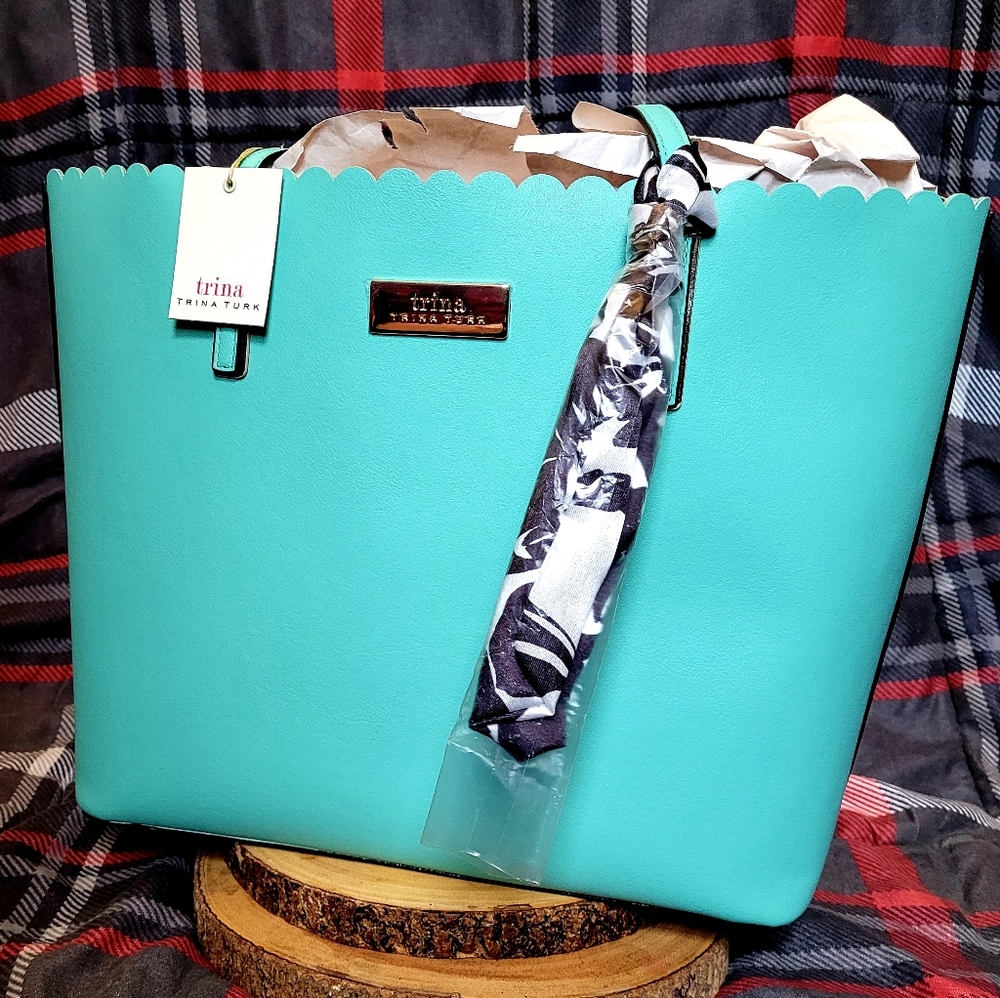 Trina Turk Mint colored Tote. Excellent condition